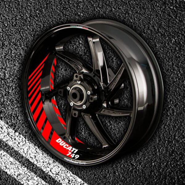 Комплект наклеек с полосами на колеса мотоцикла DUCATI 749
