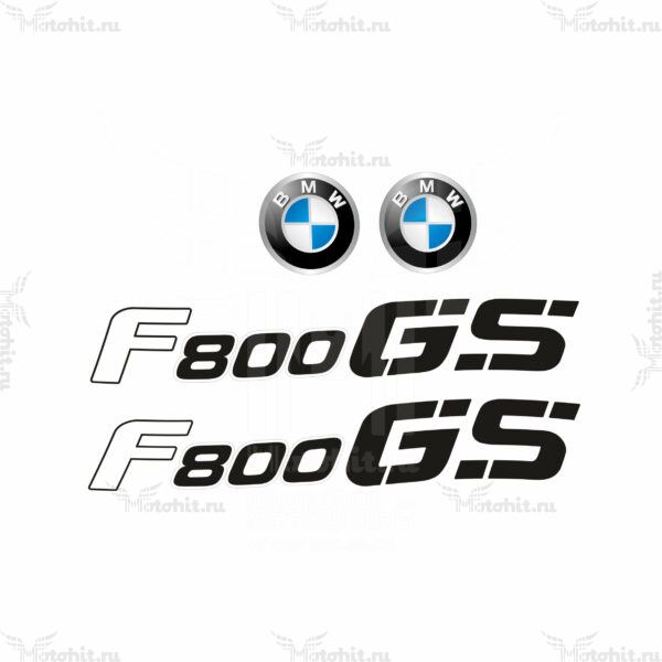 Комплект наклеек BMW F-800-GS 2010-2011 BLACK SILVER