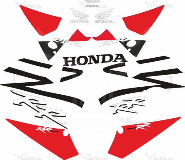 Комплект наклеек Honda CBR-954-RR 2002-2003 RED