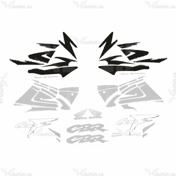 Комплект наклеек Honda CBR-600-F3 RED BLACK 1997-1998 2