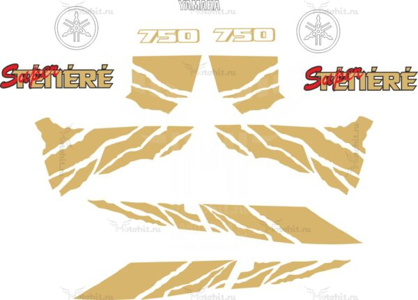 Комплект наклеек для YAMAHA-XTZ-750 1995-GOLD