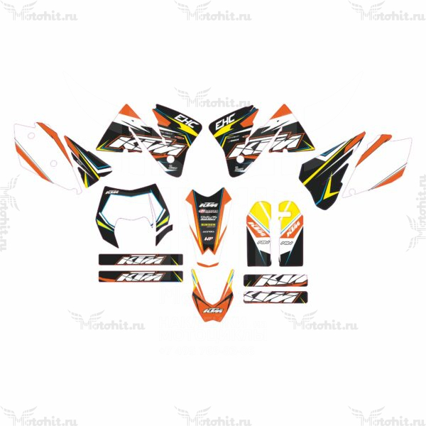 Комплект наклеек на KTM EXC 2004-2007 orange stripes